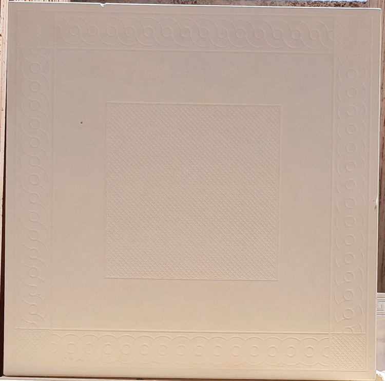 موزاییک پلیمری دور طنابی کرم در ابعاد ۵۰*۵۰ سنگ مصنوعی