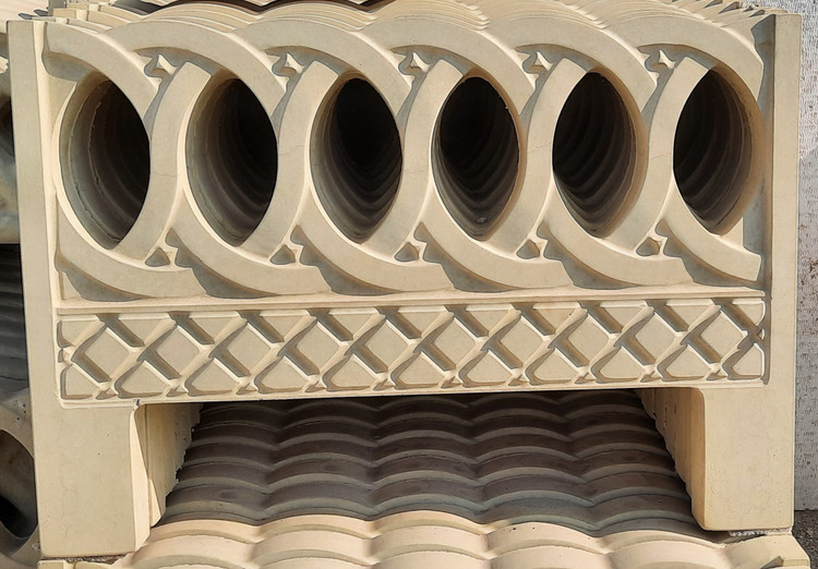 نرده پلیمری دور باغچه طرح المپیک در ابعاد ۵۵*